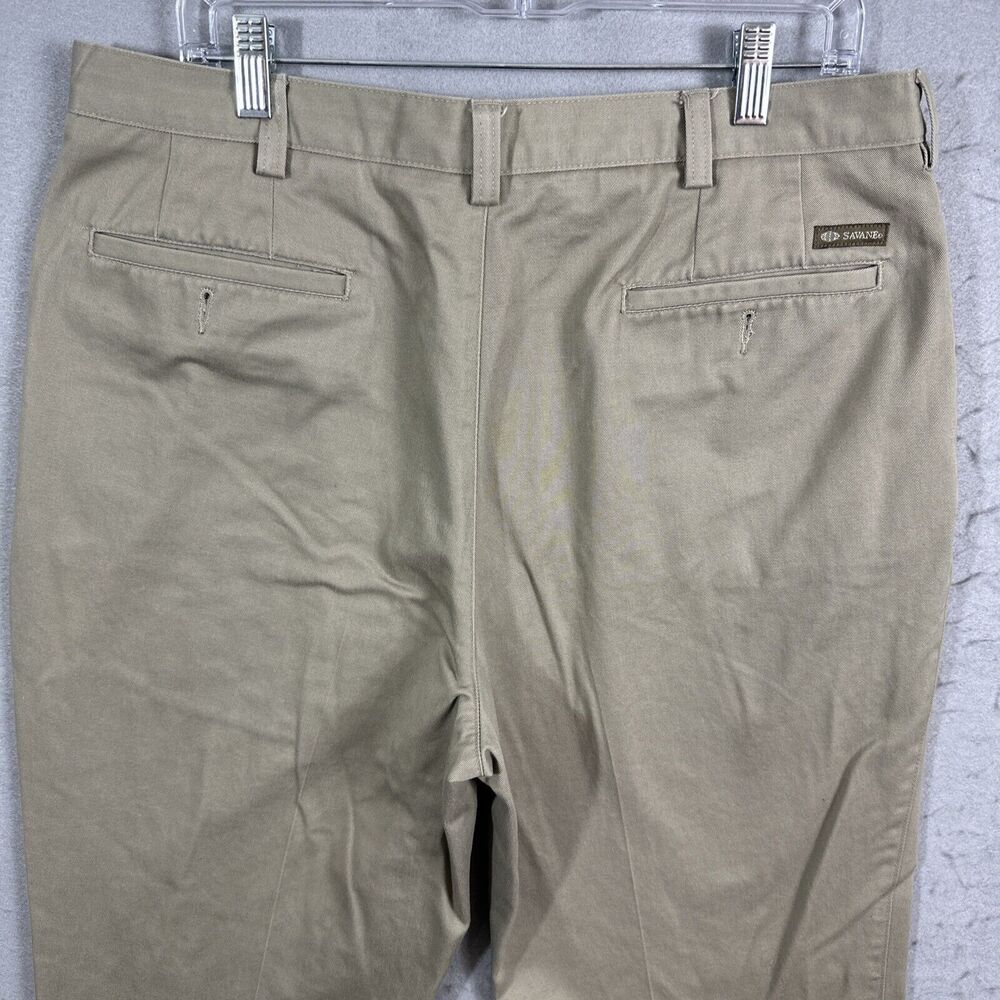 Savane Mens Straight Fit Flat front Khaki Dress Pants 36x32 - Picture 8 of 10